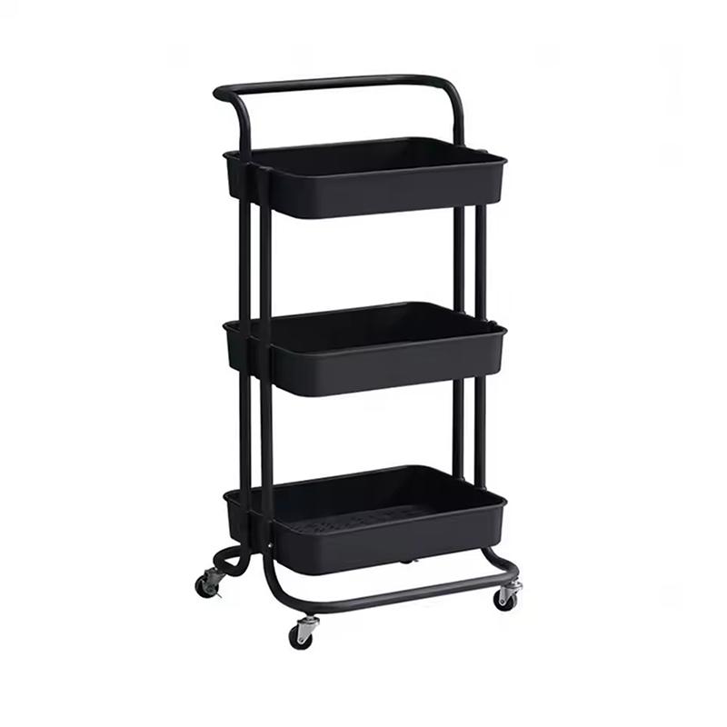 Rolling Cart With 4 Wheels Large Capacity Strong Load-Bearing Rolling Storage Cart With Handle Multifunctional Storage Shelves