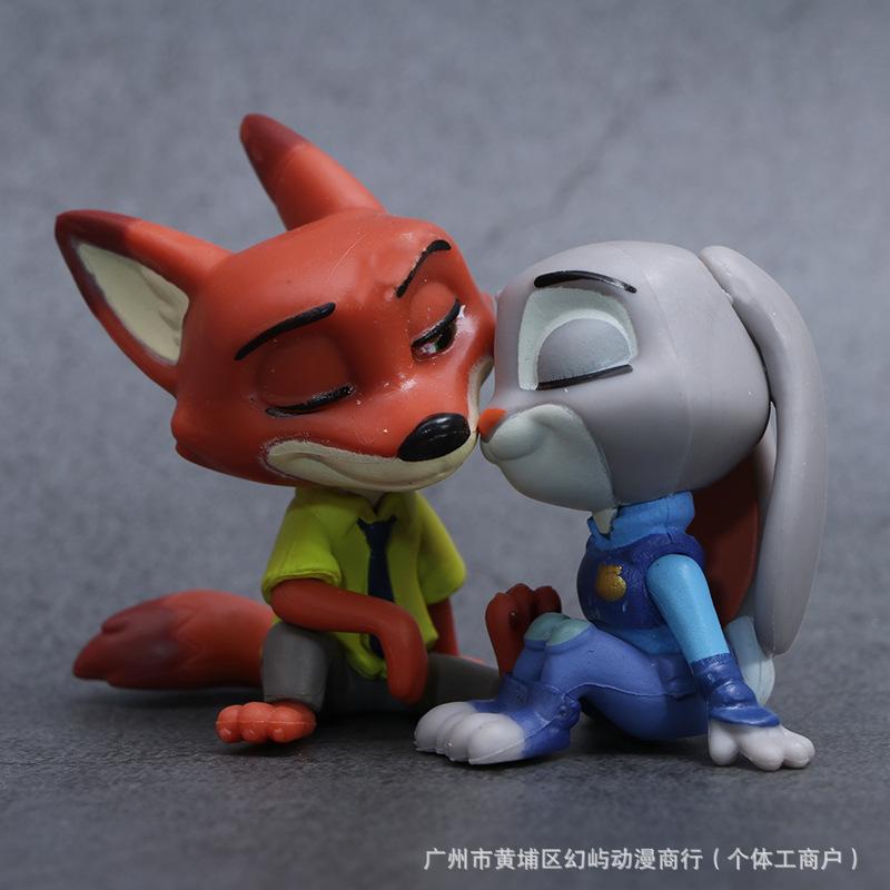 6Pcs/Set Zootopia 2 Animals Action Figure Toy Judy Nick Fox Figure Pvc Desktop Decoration Model Doll Toy Fans Gift