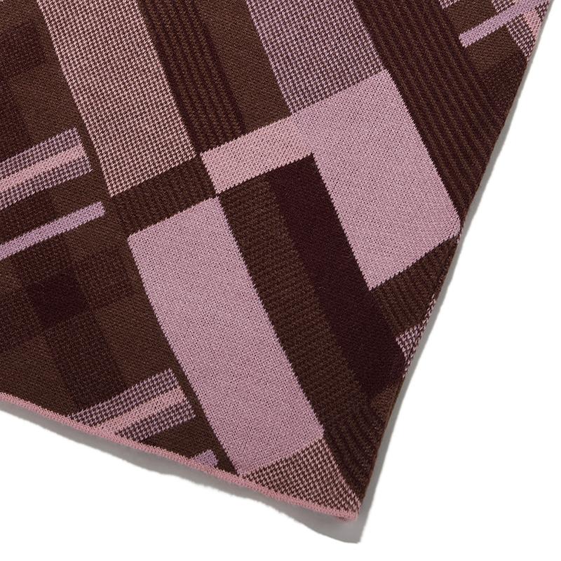 Kirsh Check Pattern Knit Long Skirt [Brown]