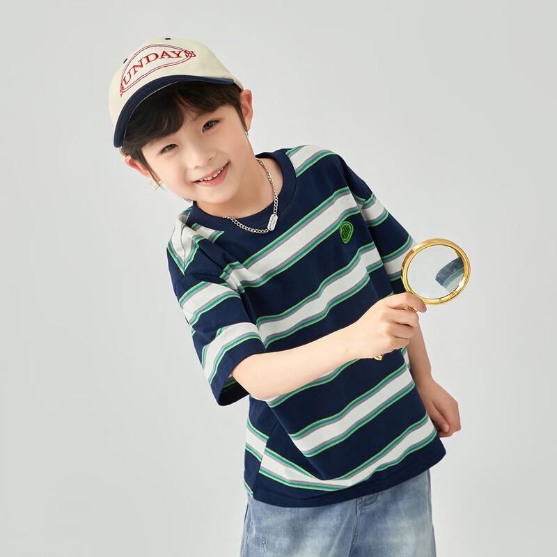 Duoduo Boys  Striped Cotton Blend T-Shirt 160