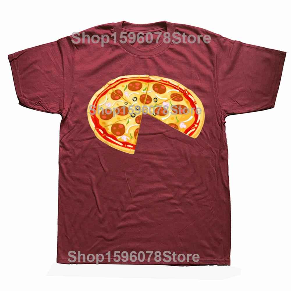 Funny Pizza Missing A Slice Matching Set Tshirts Men Womens Fashion Casual Tshirt 100 Cotton Loose Oversized T Shirt Summer