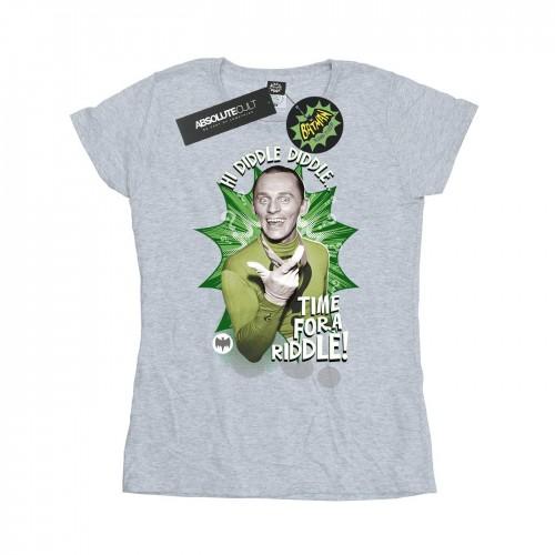 DC Comics Womens/Ladies Batman TV Series The Riddler Time for a Riddle Cotton T-Shirt