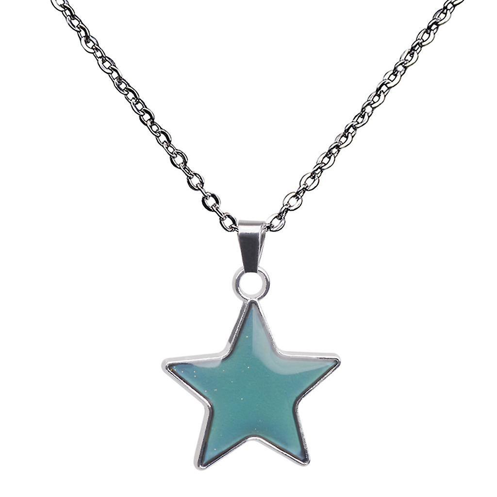 4xFive Point Star Pendant Temperature Change Color Mood Necklace Blank