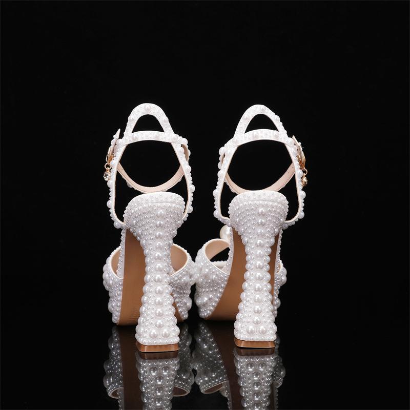 High Heel Women Sandals Platform Crystal Queen Rhinestone Bride Wedding Shoes Fish Mouth Woman's Gladiator Summer Shoes
