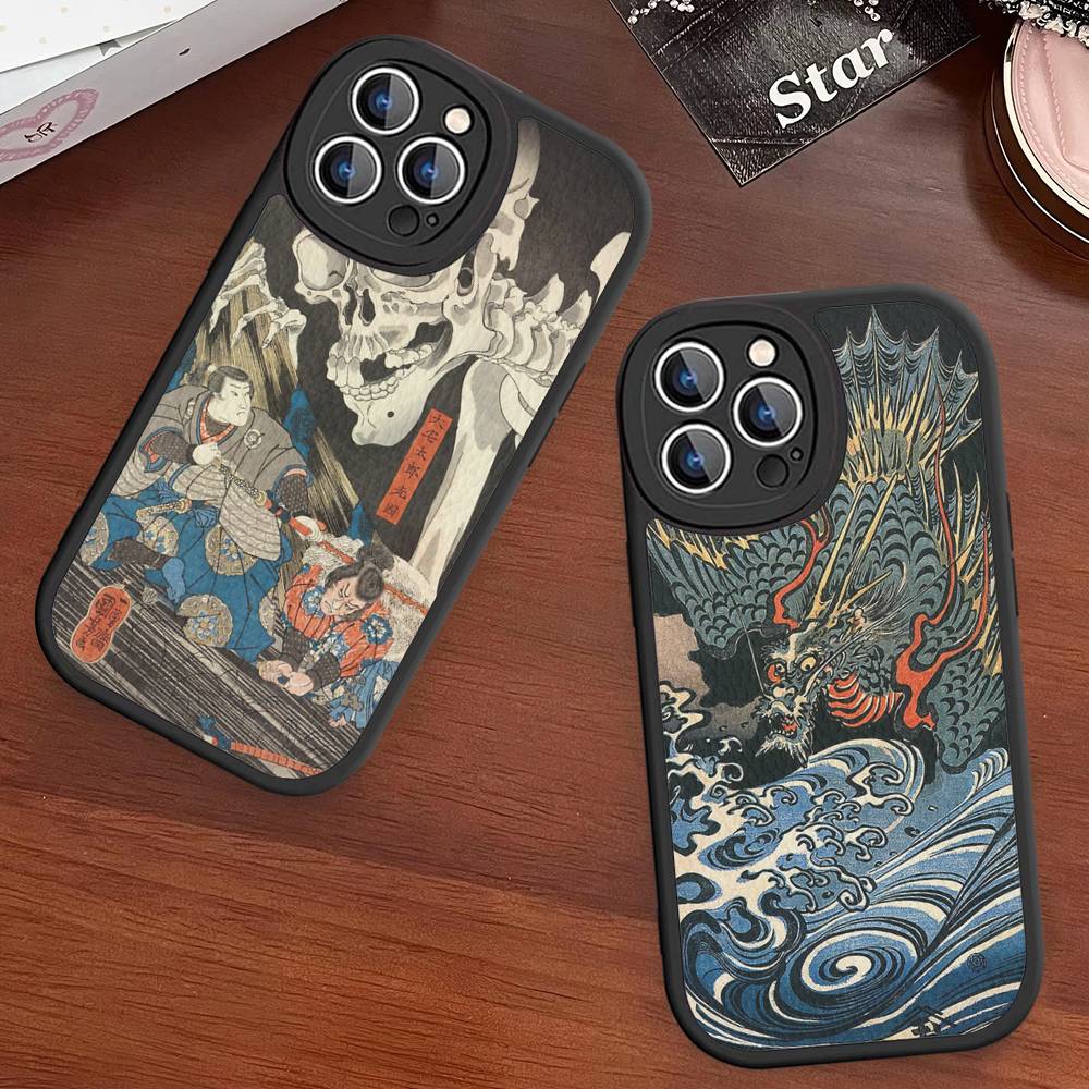 Utagawa Kuniyoshi Ukiyoe Art Leather Phone Case For Iphone 16 15 14 Plus 13 12 11 Pro Max Case