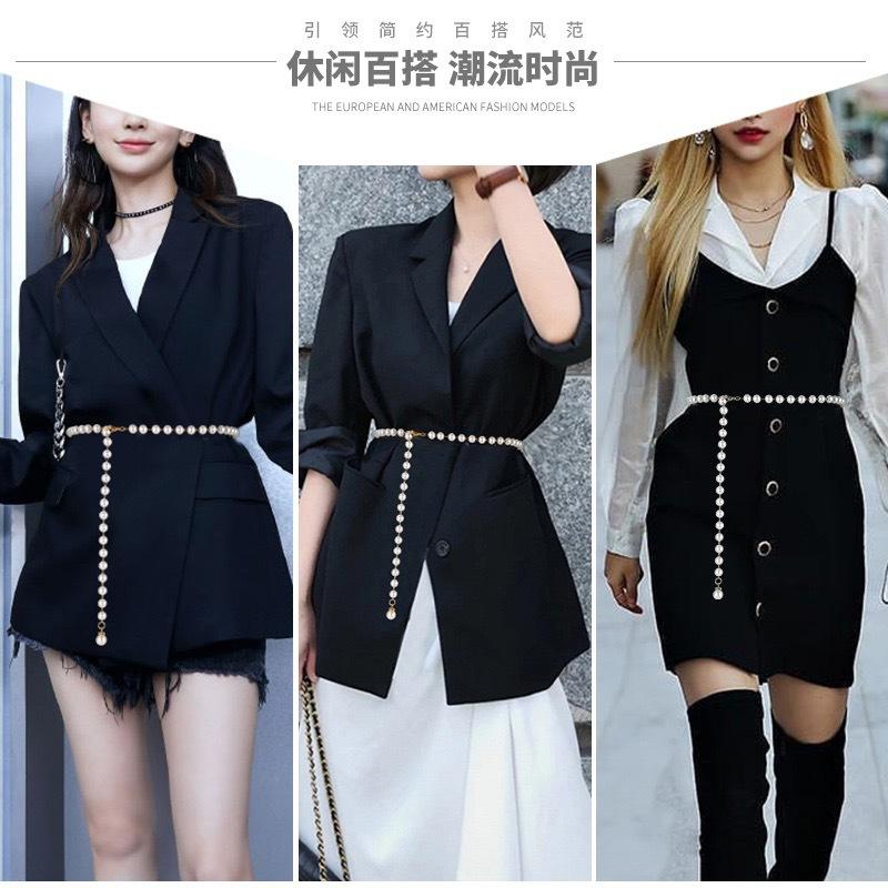 Ins Premium Sense Pearl Chain Waist Chain Women, Xiaoxiangfeng Suit Dress Decorative Belt