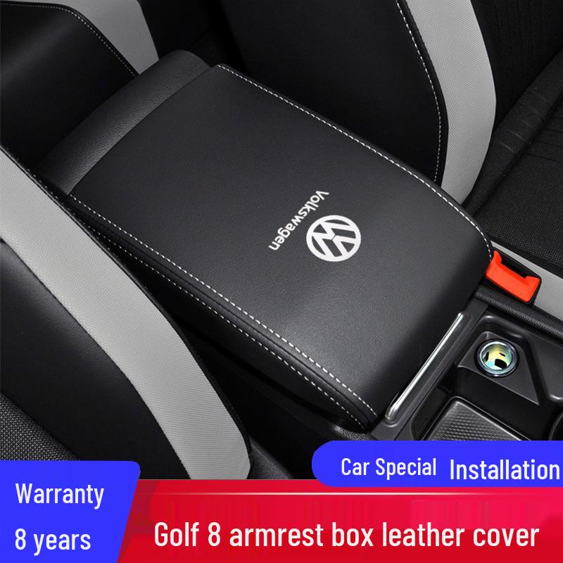 Golf 8 Central Armrest Box Leather Protector Cover (21st Gen)