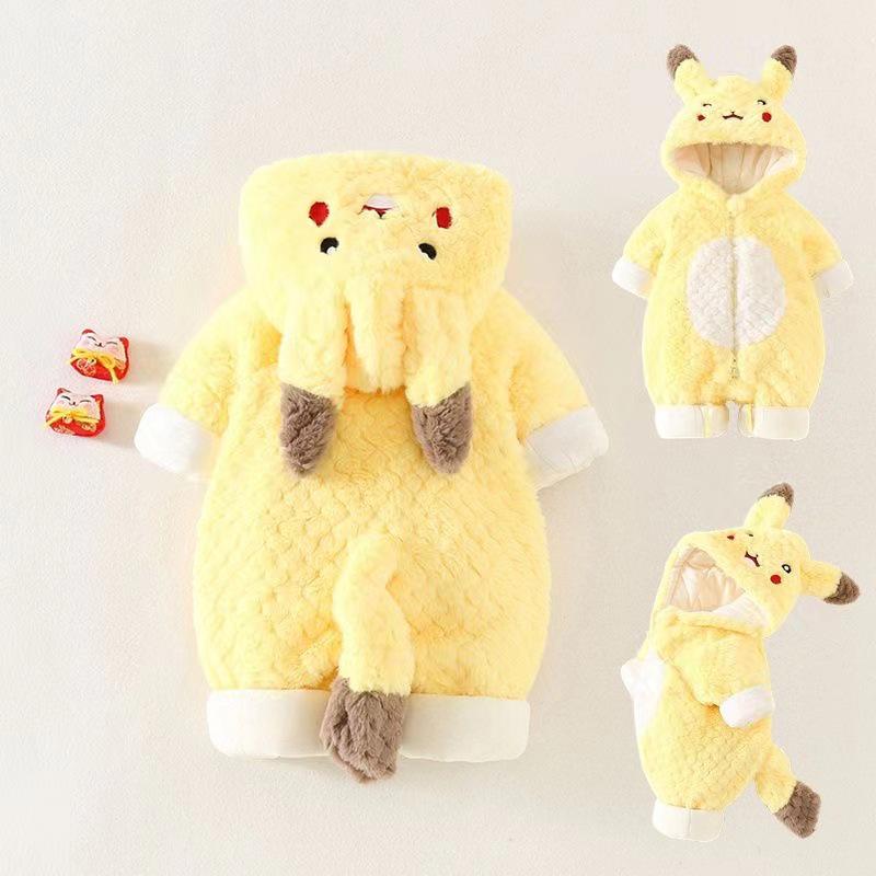 

Adorable Winter Cartoon Baby Romper - Thick Outdoor Jumpsuit for Boys & Girls 73 cm