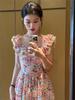 Seaside Summer Chic Floral Short Sleeve Slimming Dress