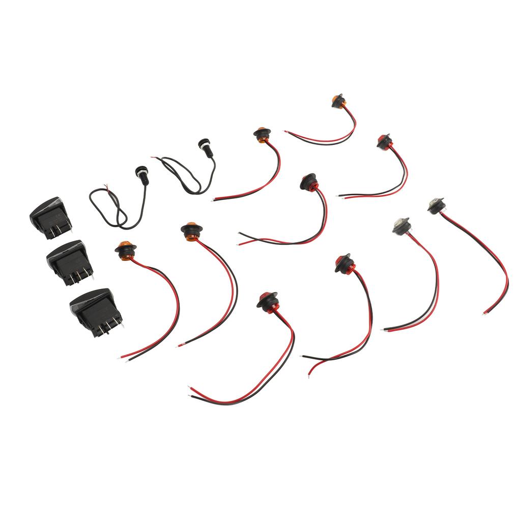 UTV Turn Signal Kit Flasher Relay Harness DC12V UTV Rocker Switch Turn Signal Kit Replacement for