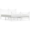 VidaXL Metal Bed Frame with Headboard-Footboard White 183x213cm 353609