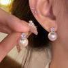 Kolczyki z pereł igiełkowych S925 Silver Needle Flower dla kobiet - luksusowy, modny koreański styl