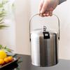 Stainless Steel Ice Bucket with Tongs Lid and Included Strainer Insulated Ice Bucket Convenient Insulated Container