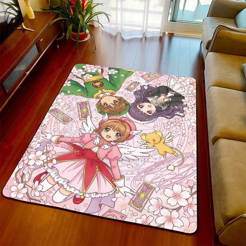 Cardcaptor Sakura Anime Theme Carpet Rug Floor Mat Soft Surface Non Slip Base for Living Room Bedroom -QJY