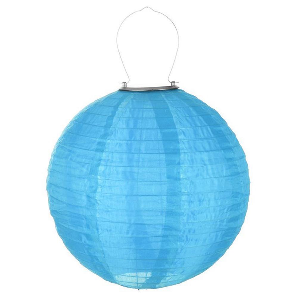 

Solar Outdoor LED Light Festival Party Hanging Lantern Waterproof Garden Pathway Decor Lamp Blue 20cm 8 inch