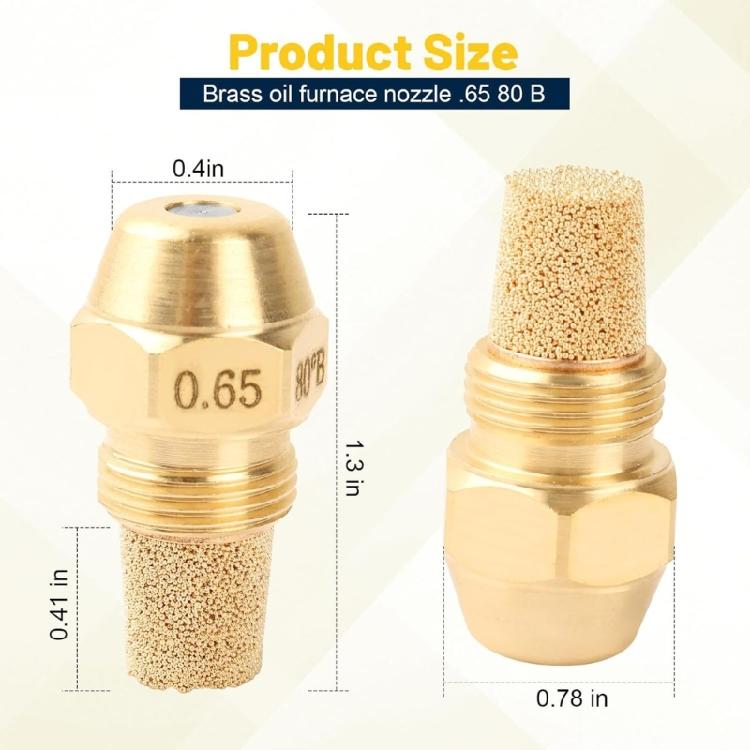Oil Burning Nozzle Oil Burning Nozzle 0.65/0.75/0.85 80 Degree Replacement Sprayer Metal Oil Burning Nozzle