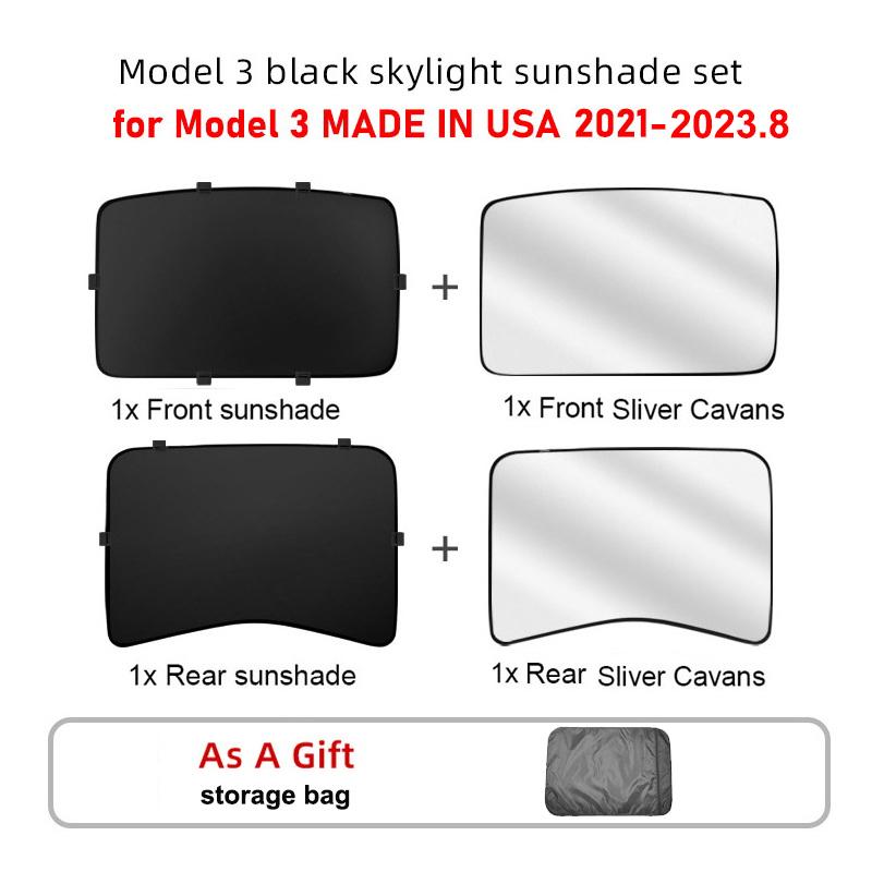 

Sunshade For Tesla Model 3+ Highland 2025 Glass Sun Roof Shade Skylight Blind Shading Model3 2025 Front Rear Sunroof Accessories