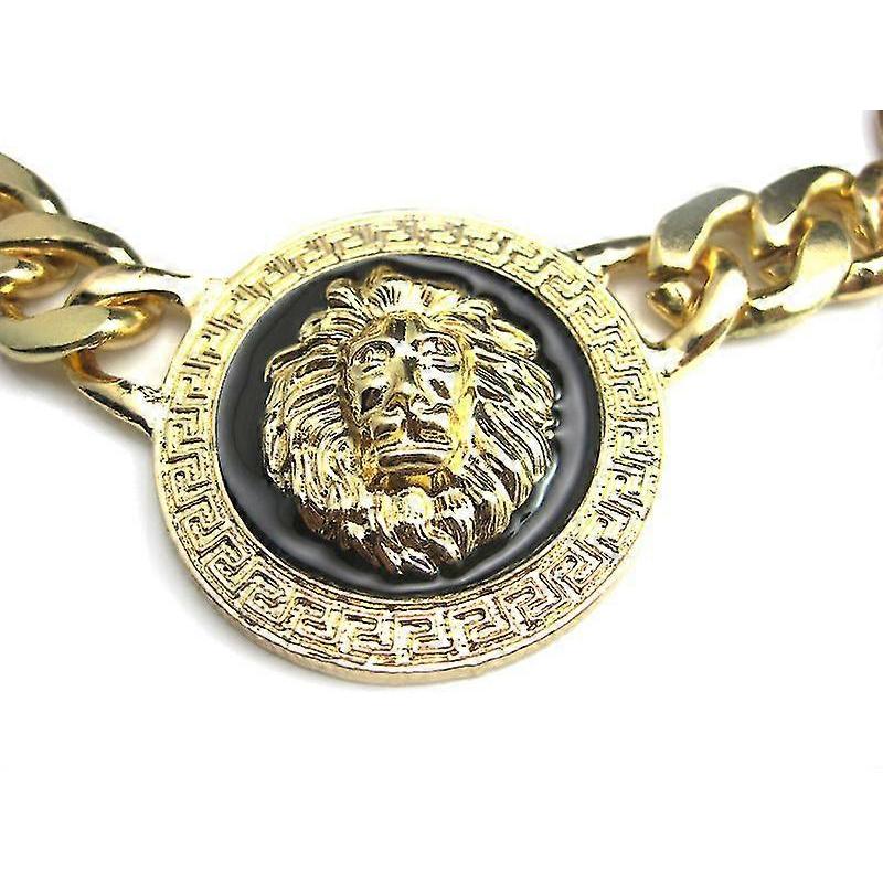 Testa di Leone Dorata Catena Dorata Collana a Pettorina Ciondolo Choker Leone Gioielli