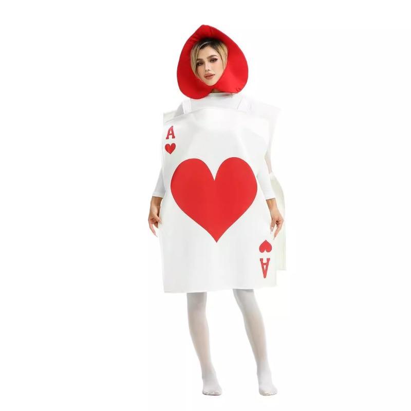 Halloween Adult Costume Alice in Wonderland Fairy Tales Poker Black Heart A Children's Costume Funny Costume