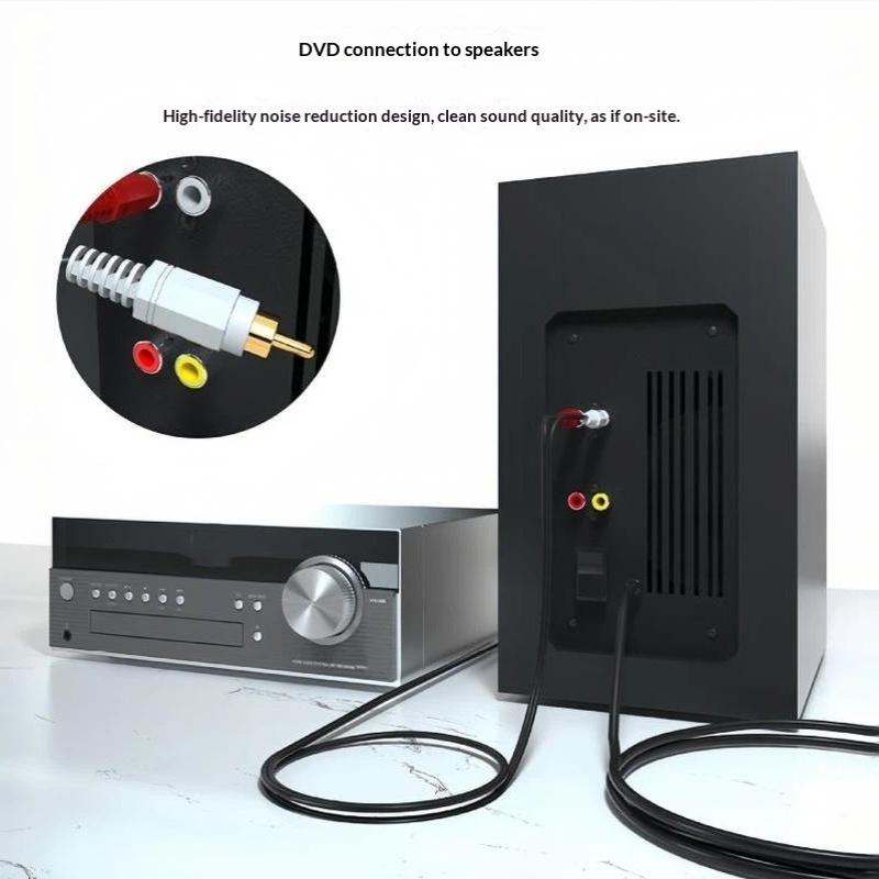 1Pcs Rca Audio Splitter Cable 2Rca Male To 2 Rca Male Audio Video Cable For Dvd Sound Tv Box Louder 1.5 Meters
