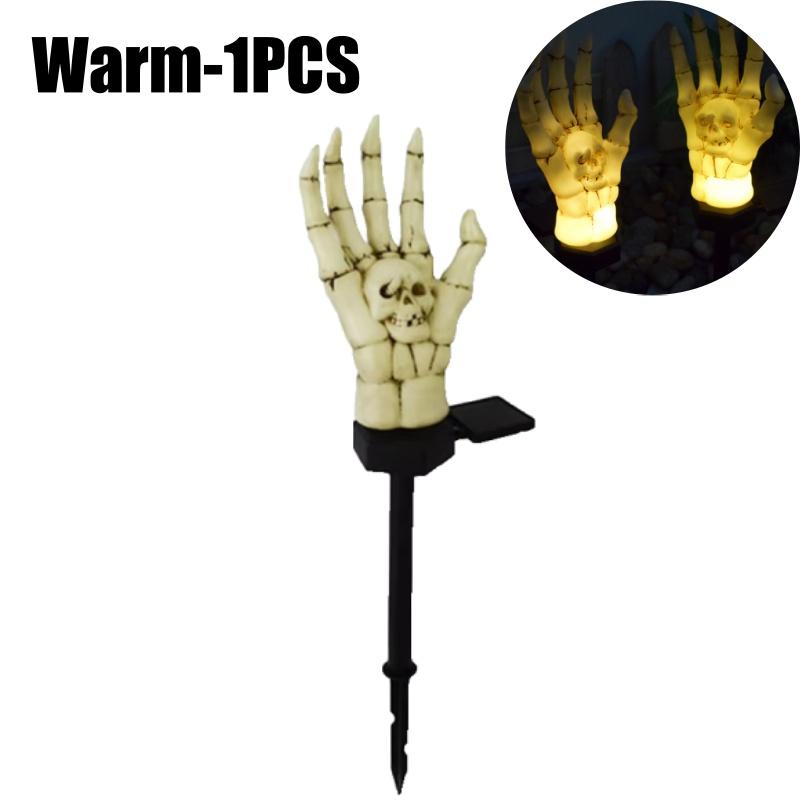 Halloween Outdoor Decoration Solar Lights Lighted Skeleton Hands Stakes Waterproof Skull Solar Garden Lights for Garden Decor