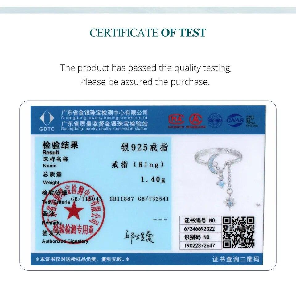 WOSTU 925 Sterling Silver Star and Moon Link Ring With Nano Opal For Women's Engagement & Proposal Parties Fine Jewelry Gifts