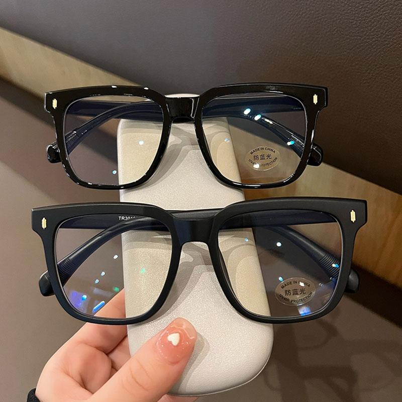 Übergroßer transparenter Brillenrahmen Unisex Blaulichtfilternde Computerbrille Schwarz Klare Gläser Brille Damen Herren
