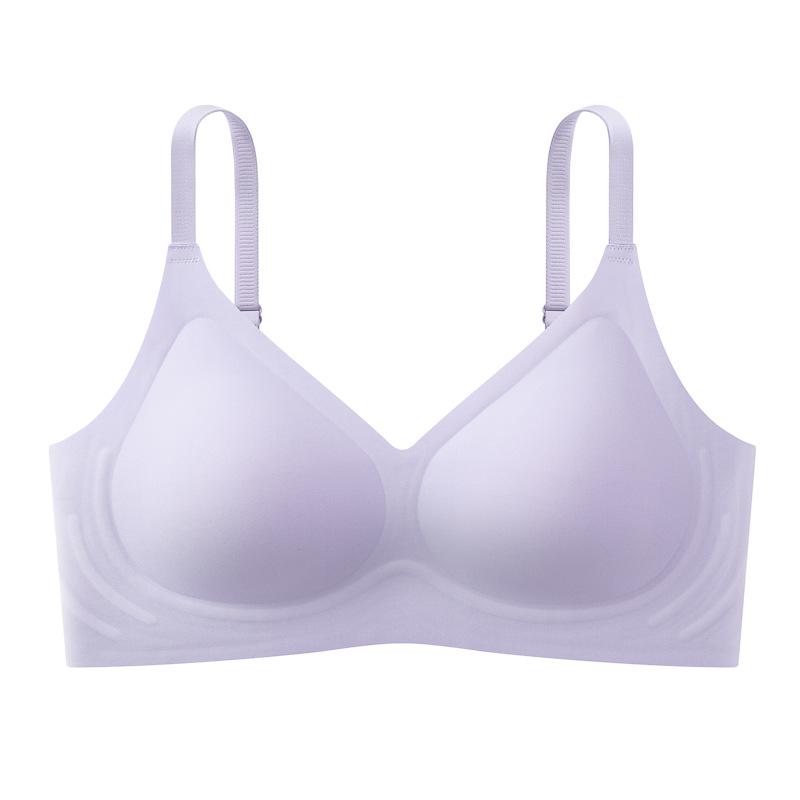 Jelly seamless underwear women's small breasts gather without steel rings, double breasts are closed, anti-sagging, beautiful back, comfortable