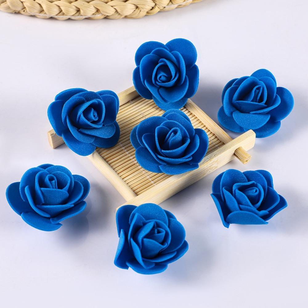 100/200Pcs Artificial Rose Flowers Heads 4cm Foam Fake Flowers For Home Room Decor Outdoor Garden Party Bride Wedding Decoration