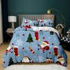 Christmas Duvet Cover Set Santa Claus Deer Printed Bedding Set Merry Christmas Christmas Polyester Comforter Set Soft Bedclothe