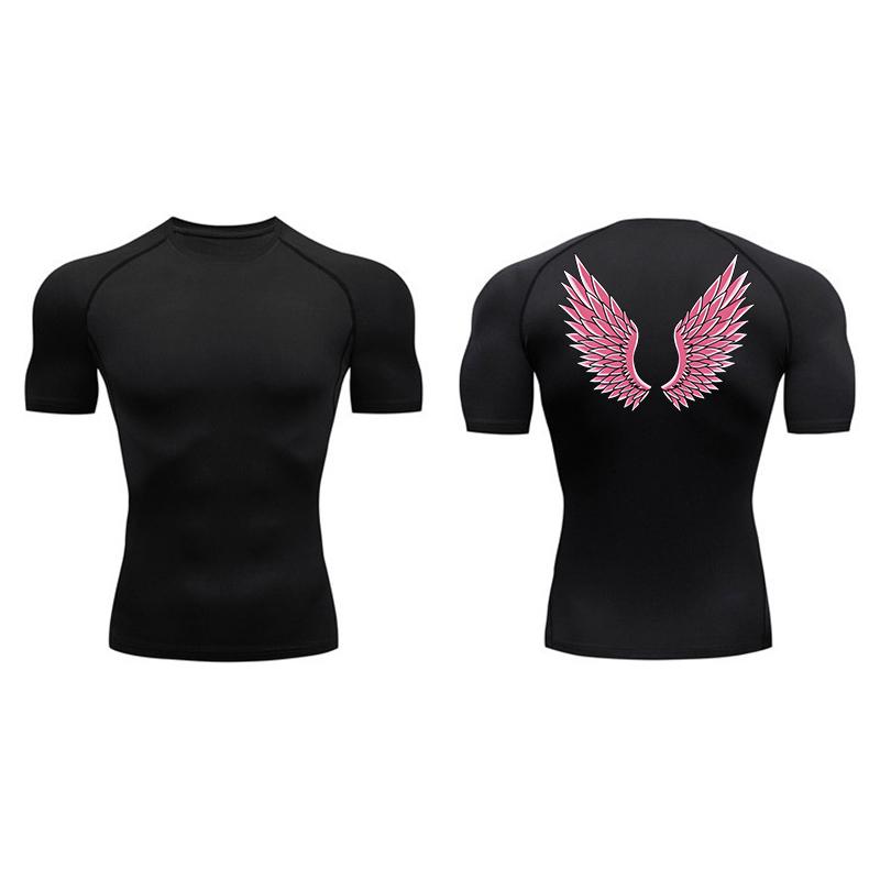 Graphic Athletic Quick Dry Compression Shirt for Men Gym Workout Running Tshirts Tees Tops Undershirt Baselayers Activewear