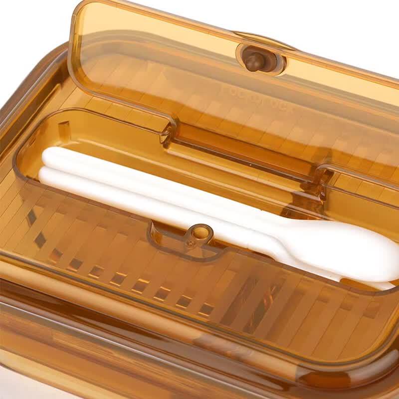LOCK&LOCK Rectangular Amber Glass Food Storage Container