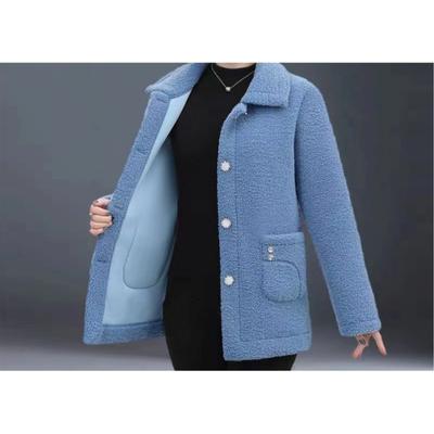 Women's Autumn and Winter Medium-length Warm Jacket Solid Color Long-sleeved Thickened Blouse