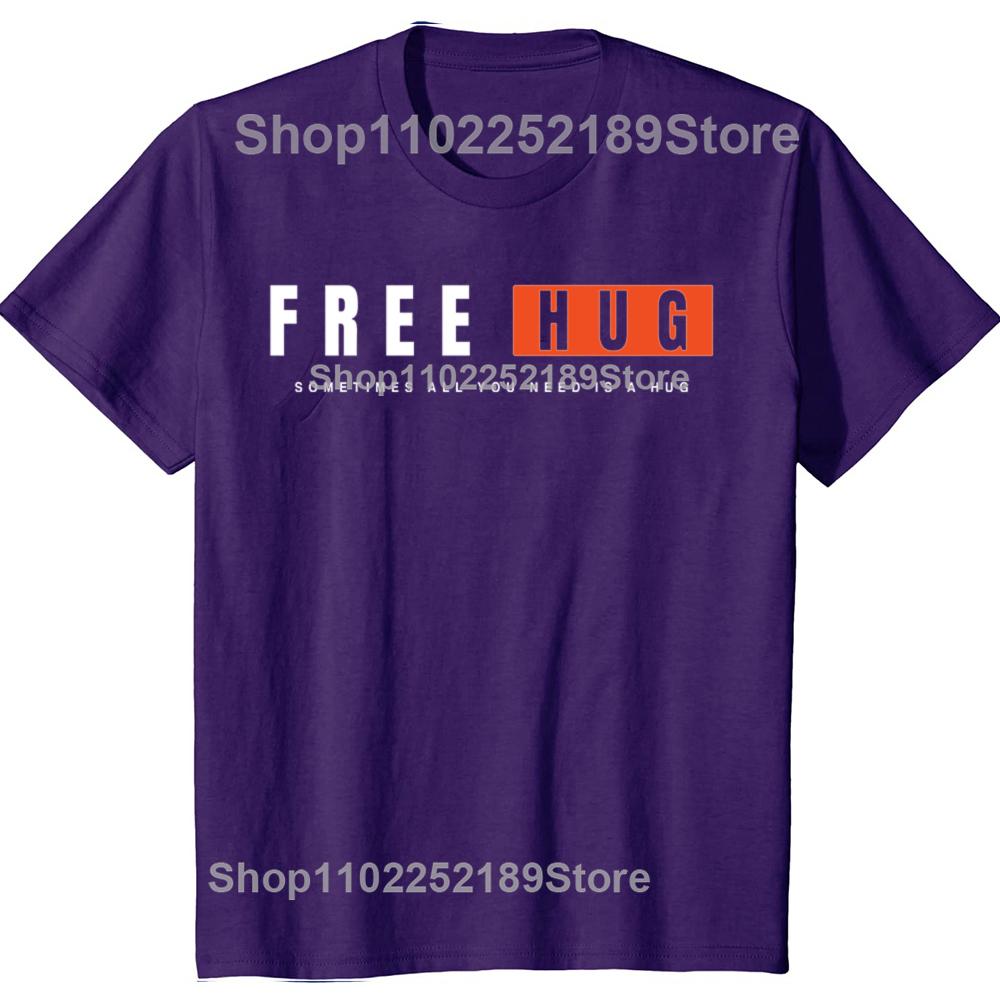 

New Funny Free Hug Graphic Print Tops Men Casual Oversized Tshirt Summer Hip Hop Fashion Short Sleeve Crewneck T Shirts 4XL