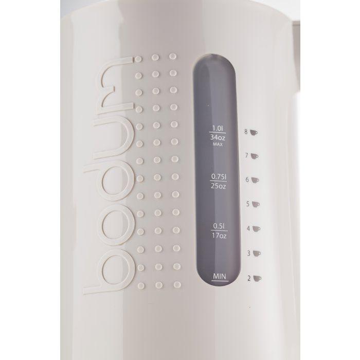 Bouilloire électrique - BODUM - BISTRO - 1300 W - 1 L - Socle 360° - Blanc