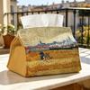 Tissue Box Rectangular Napkin Holder with Oil Painting Design Resistant To Fading Dispenser for Home Office Bathroom Kitchen Bedroom