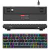 68 Keys Mechanical Keyboard Hot Swappable Red Switch RGB Backlit Wireless Wired BT 5.0 Black 3 Mode