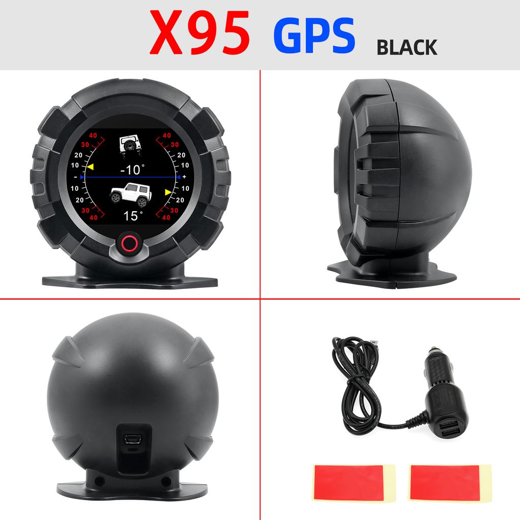 GPS / OBD Multi-function Instrument Head Up Display Speedometer Vehicular Intelligent Horizontal Slope Meter X95 Digital Gauges