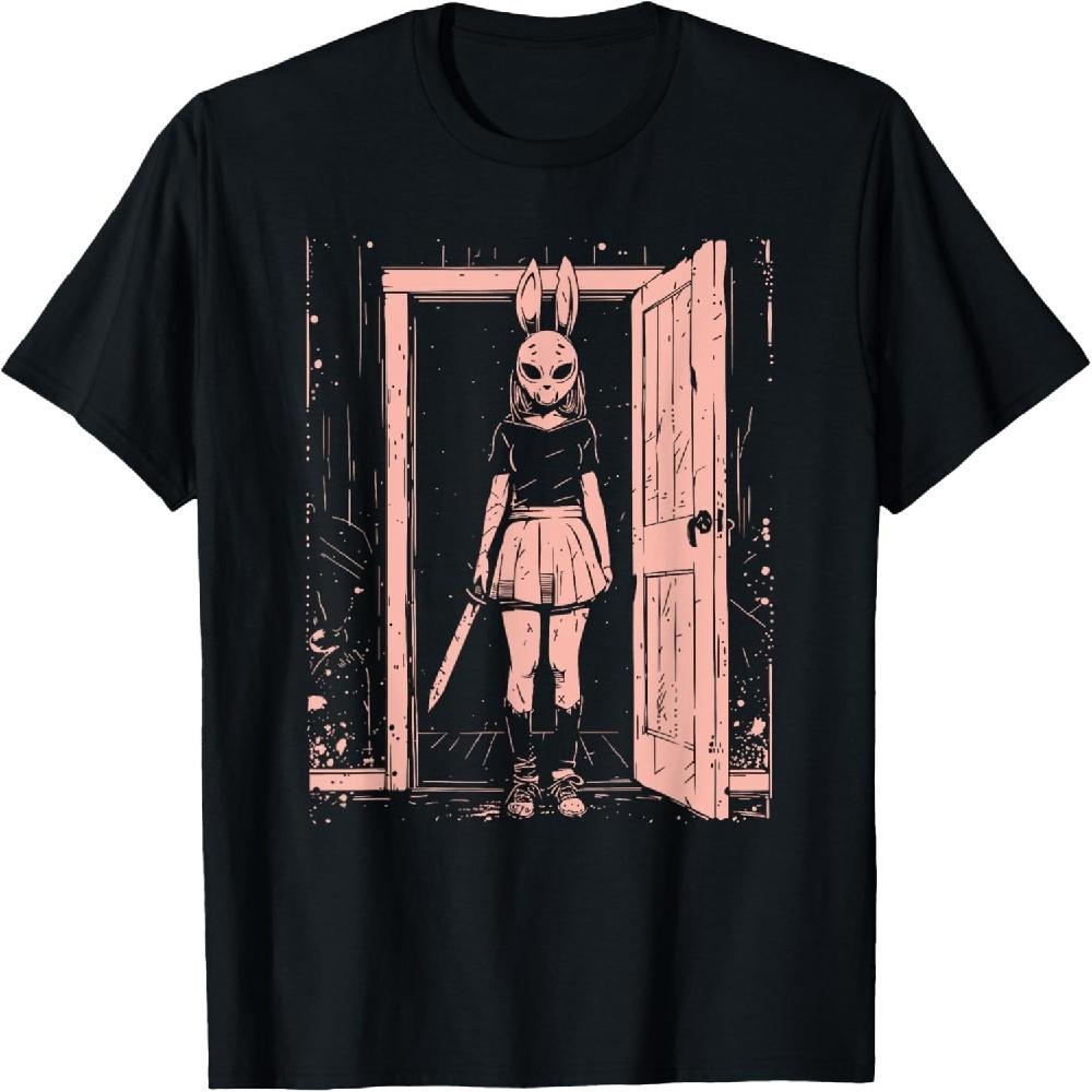 

Жуткая Девушка Маска Кролика Слэшер Пастельный Готик Аниме Хоррор Футболка XXXXXL чёрный