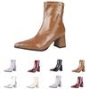Damen Stiefeletten mit spitzer Zehenpartie und hohem Absatz aus weichem Leder mit Reißverschluss hinten