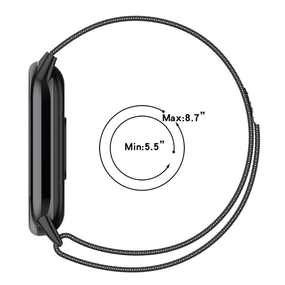For Xiaomi Mi Band 8 NFC Milanese Loop Watchband Stainless Steel Belt Correa Miband8 Bracelet Mi Band 8 NFC Magnetic Replacement