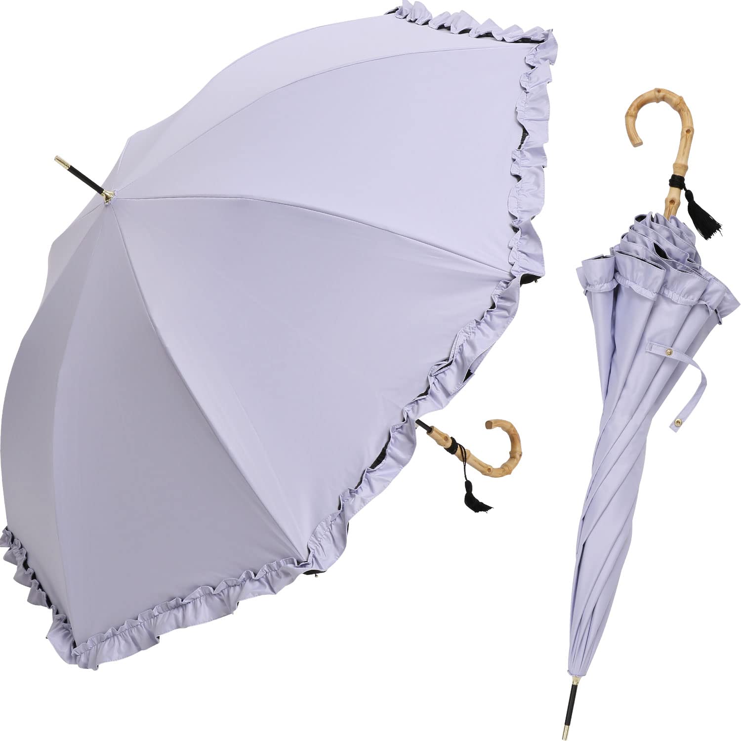 

assa Long 58cm Large Jump UV Light Heat For Sunny and Rainy Women s Parasol, Umbrella, Frilled, Large, Wide, Size, Umbrella, Protection, 100%,