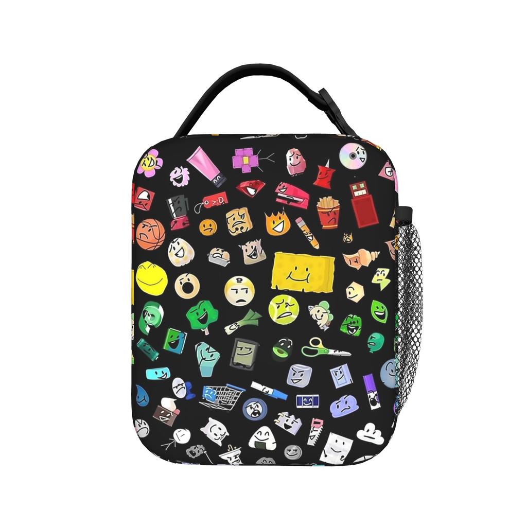 BFDI Cartoon Isolierte Lunchtasche Kühltasche Wiederverwendbar, Essensbehälter Battle for Dream Island Große Tragetasche Brotdose Strand Outdoor