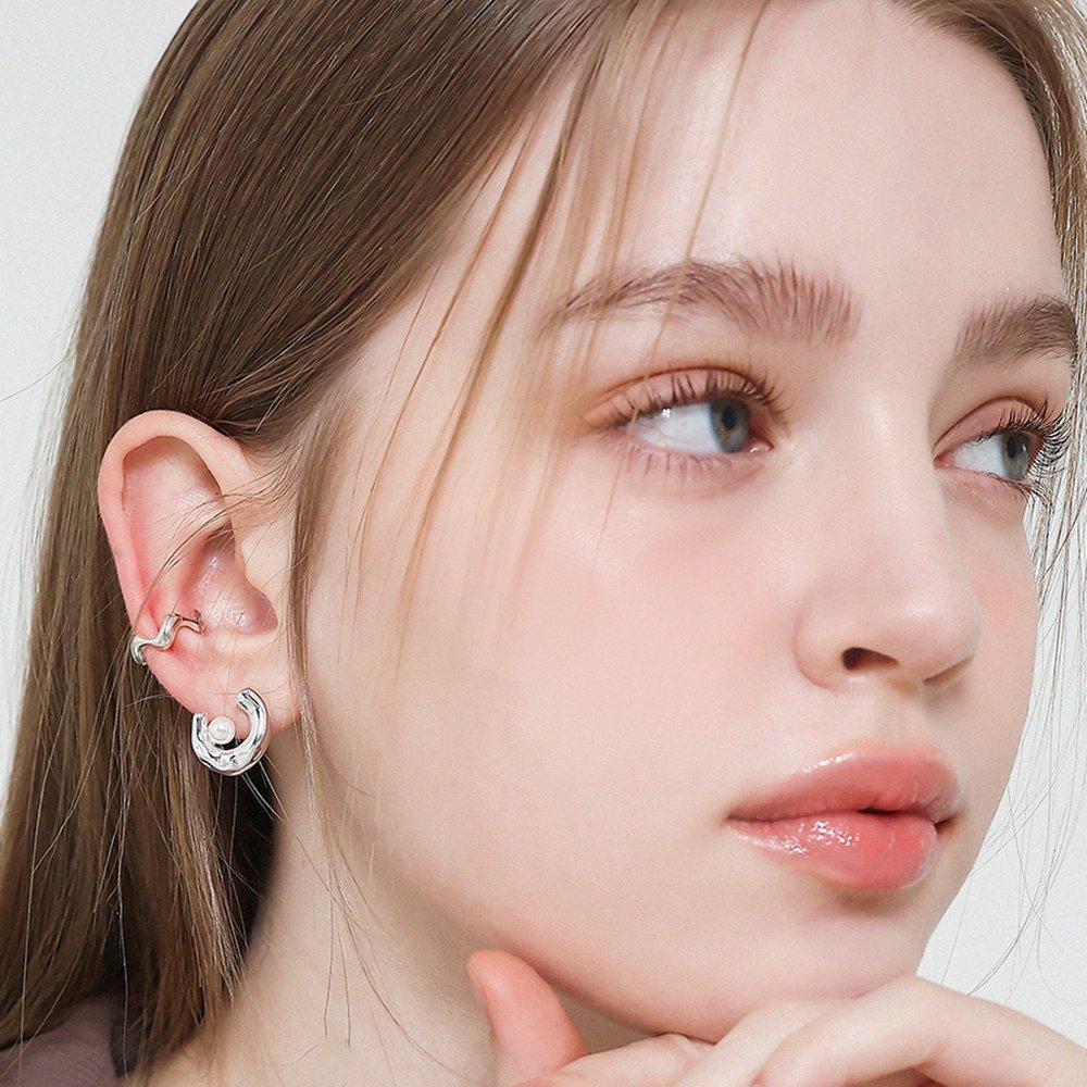 J.Lauren [Aube] Drizzle Silver Ear Cuff Ae016