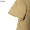 ZANZEA Women Short Sleeve Blouse and Skirts Casual Two Piece Suit Sets