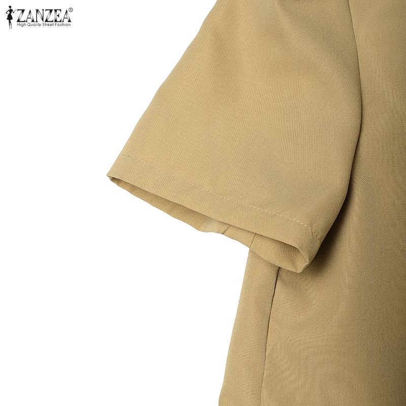 ZANZEA Women Short Sleeve Blouse and Skirts Casual Two Piece Suit Sets