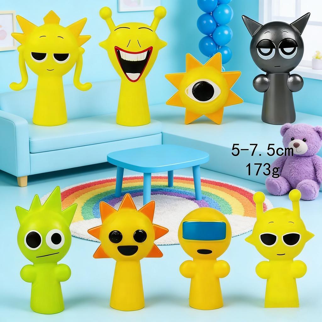 Clearance  Rhythm Box Spronki Handmade Doll Game Peripheral Model Ornament Set of 8 Fun and Beautiful