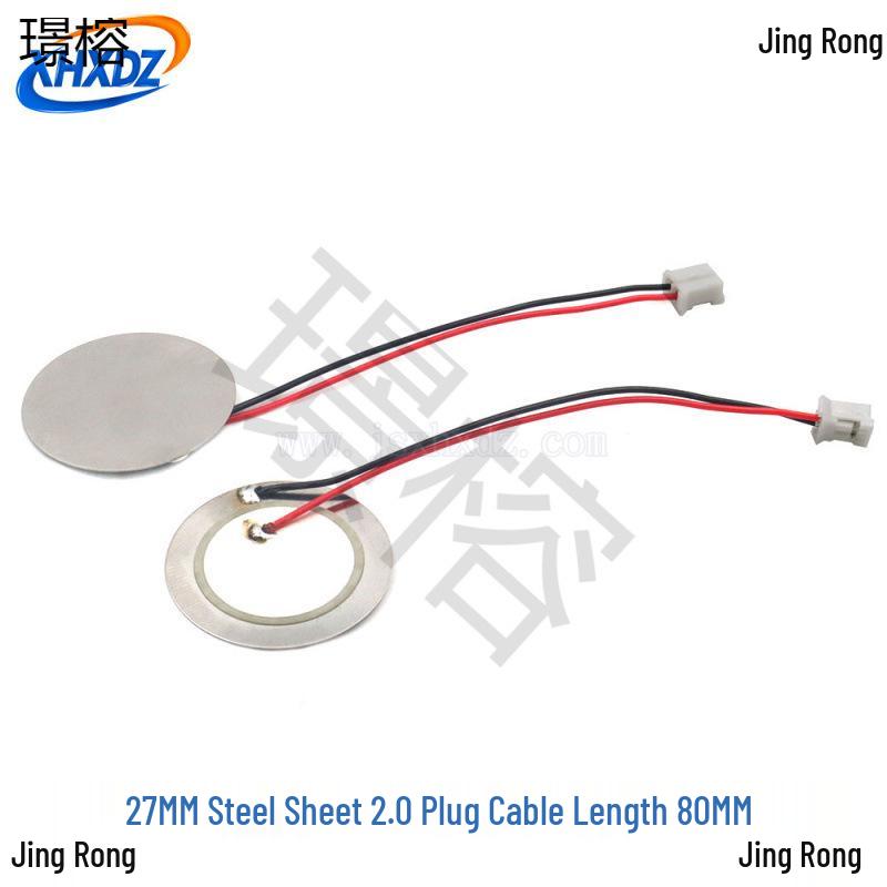 Piezoelectric Ceramic Buzzer with Solder Wire and Aluminum-Copper Sheets, Sizes: 12/15/18/20/27/35/50MM