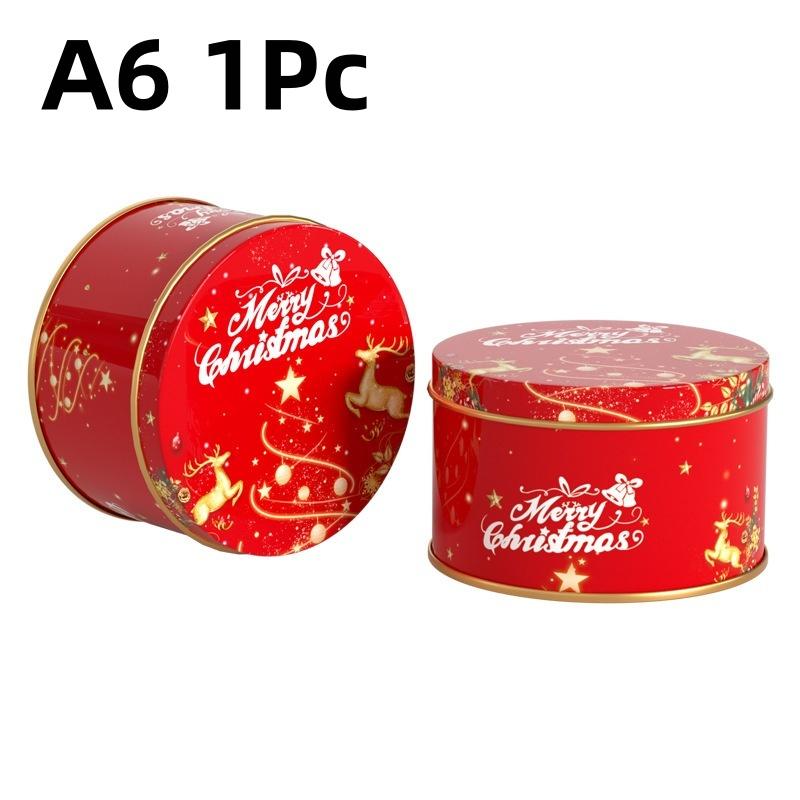 Christmas Tinplate Candy Tin Can Metal Box Cartoon Elk Santa Claus Letter Printed Xmas Candy Cookie Tea Storage Gift Case