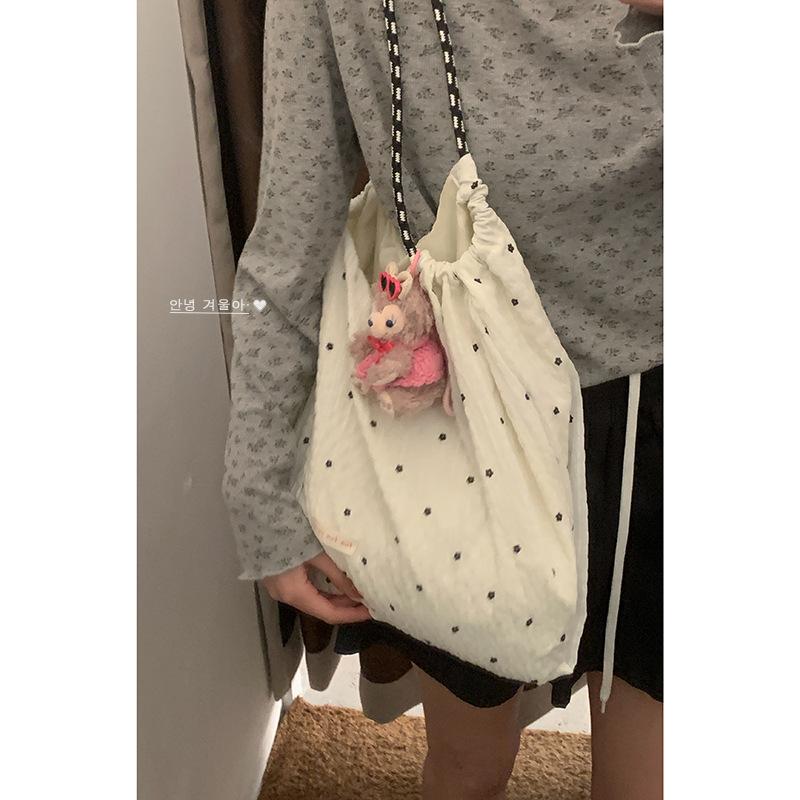 Summer fashion large-capacity underarm bag women's 2025 new polka dot chiffon shoulder bag fashion shopping bag bag